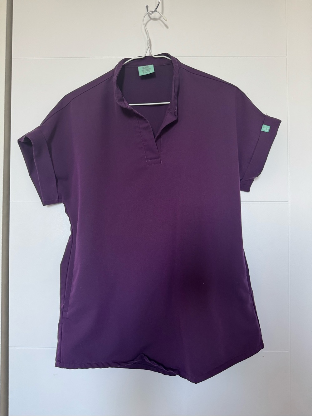 Garde-Malade matching 2-piece scrub set in a beautiful deep purple/plum colour,